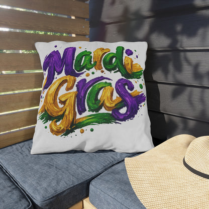 Mardi Gras Outdoor Pillow, Purple Green Gold Patio Decor, Louisiana Festive Cushion, Porch Party Decor