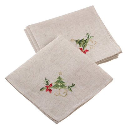Embroidered Christmas Tree Table Runner | Holiday Table Decor