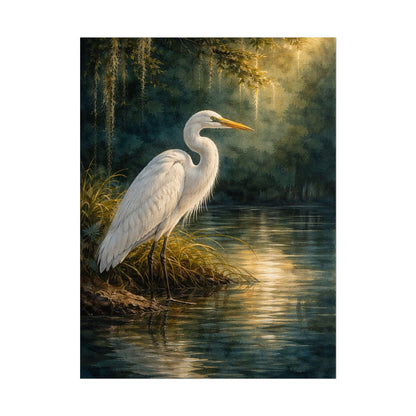Southern Bayou Egret Wall Art