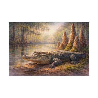 Alligator among Cypress Knees Art