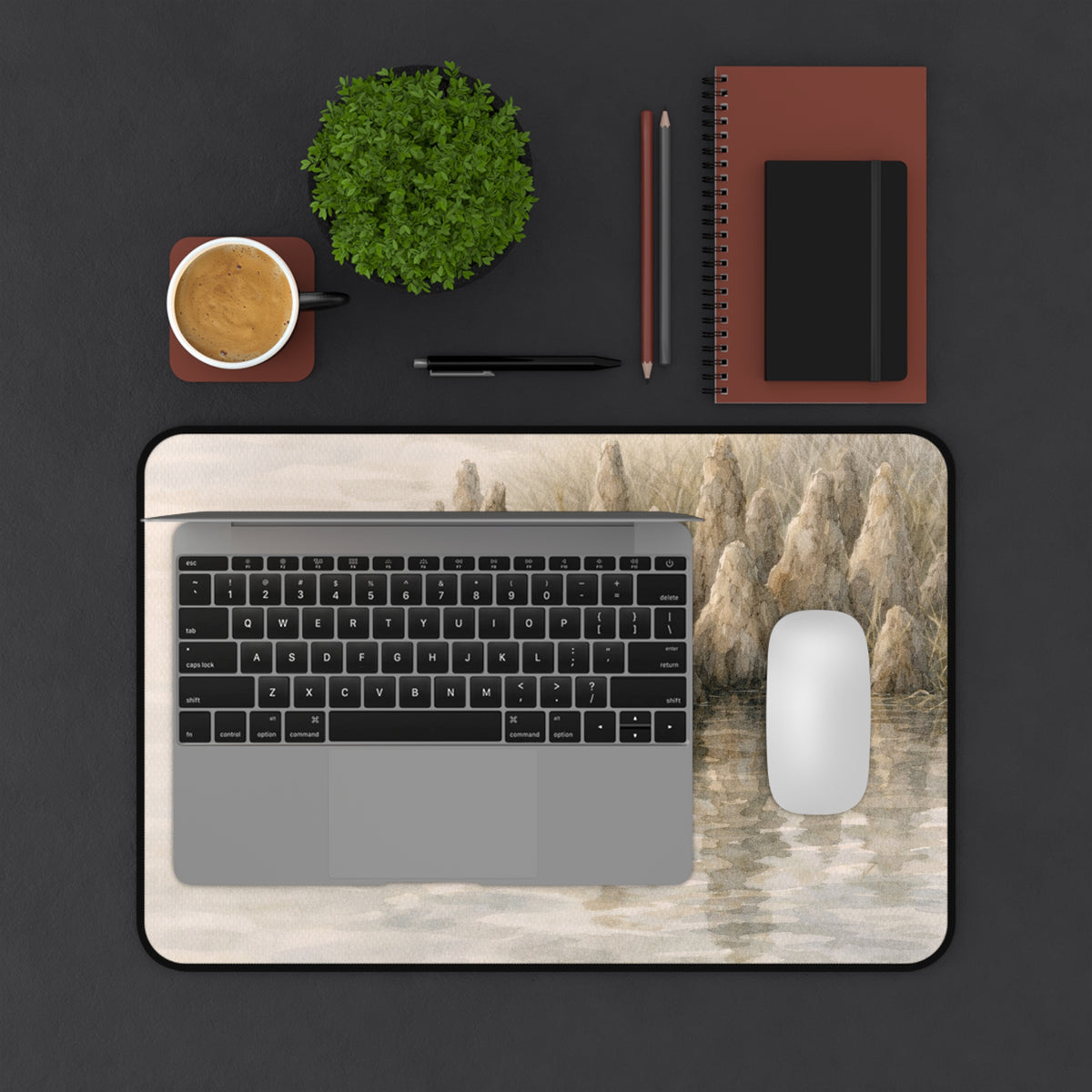 Serene Cypress Knees Desk Mat
