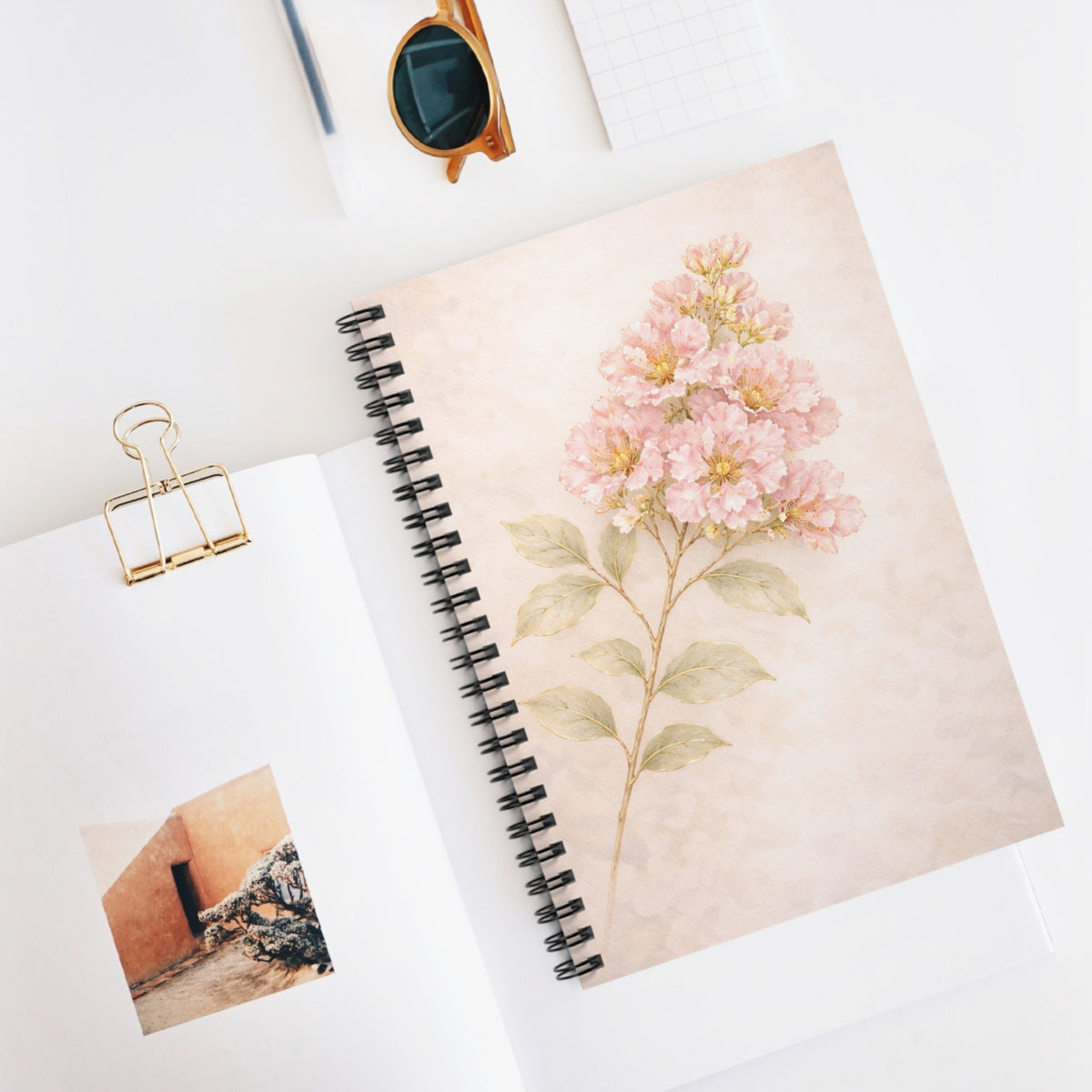 Floral Spiral Notebook, Cute Writing Journal, Gift for Her, Floral Stationery, Back to School Supplies, Inspirational Notebook