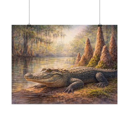 Alligator among Cypress Knees Art