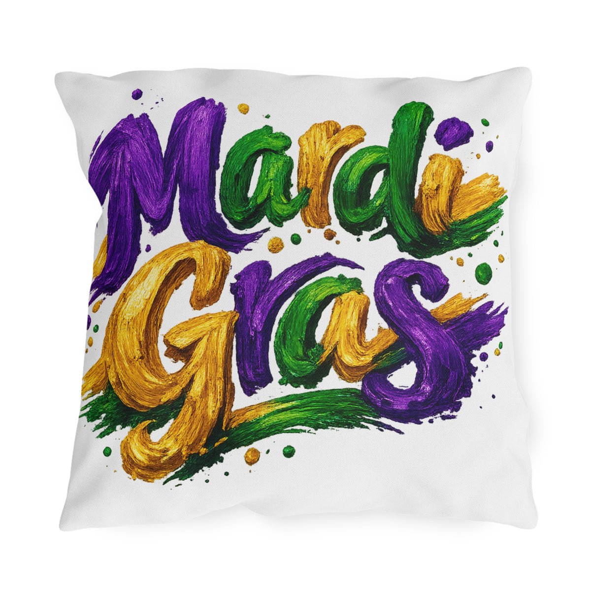 Mardi Gras Outdoor Pillow, Purple Green Gold Patio Decor, Louisiana Festive Cushion, Porch Party Decor