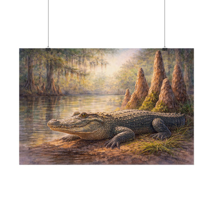 Alligator among Cypress Knees Art