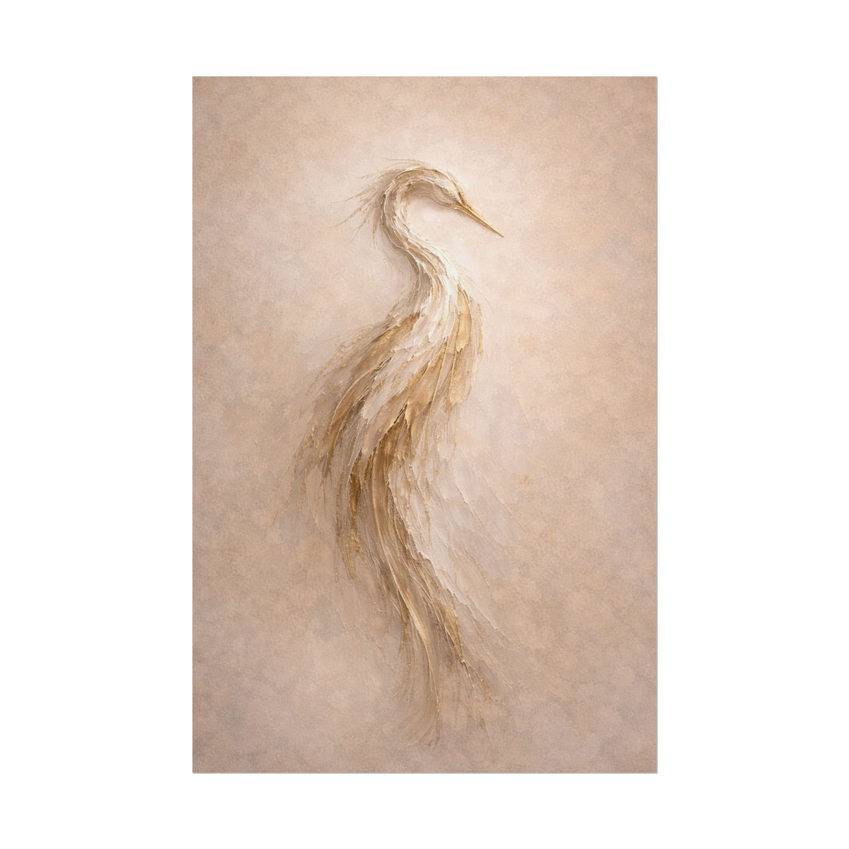 Heron Silhouette Poster – Neutral Coastal Wall Art Decor