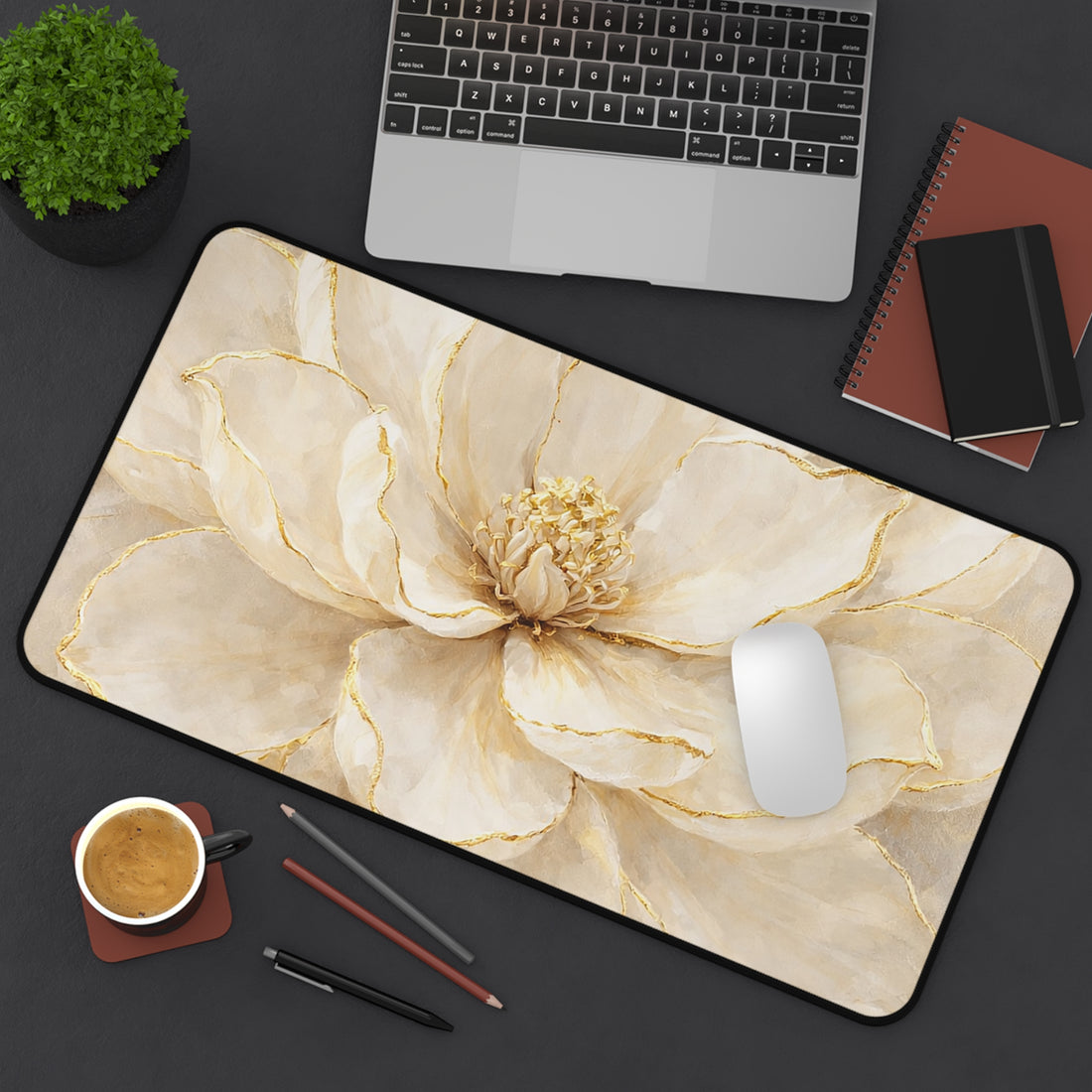 Floral Elegance Magnolia Desk Mat