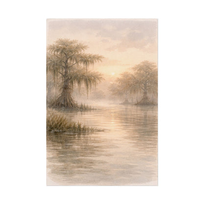 Misty Cypress Swamp Rolled Poster