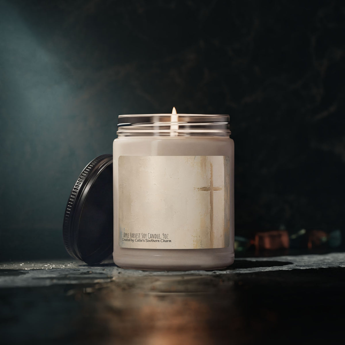 Soy Candle 9oz — Subtle Cross Faith Scented Candle (Inspirational Home Gift)