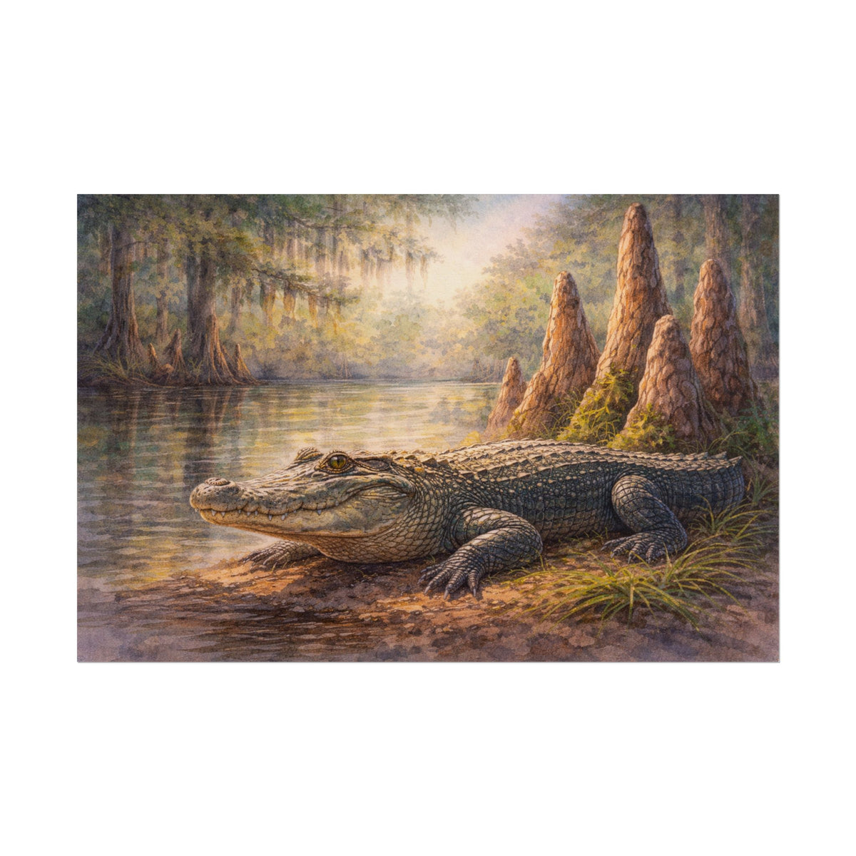 Alligator among Cypress Knees Art
