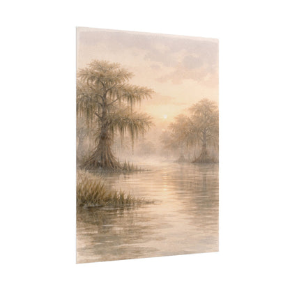 Misty Cypress Swamp Rolled Poster