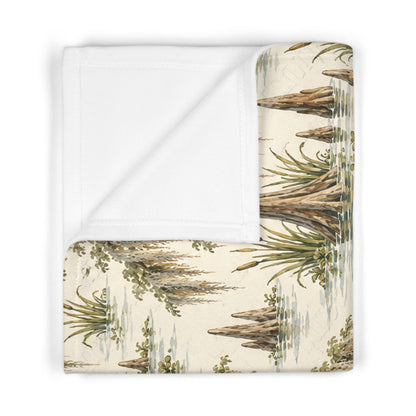Louisiana Bayou Cypress &amp; Moss Baby Blanket – 30" × 40"