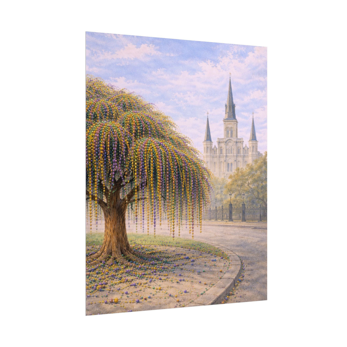 Mardi Gras Bead Tree Art Print