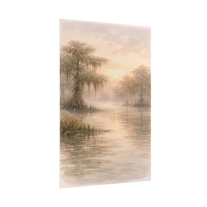 Misty Cypress Swamp Rolled Poster