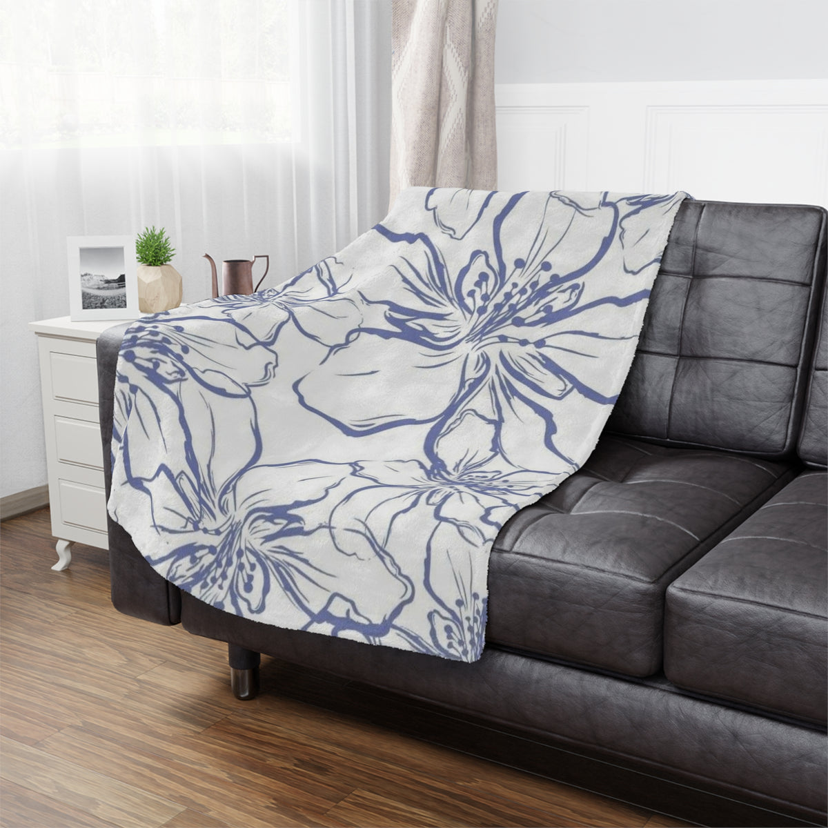 Floral Minky Blanket – Soft Cozy Throw for Home Decor, Baby Shower G