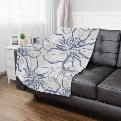 Floral Minky Blanket – Soft Cozy Throw for Home Decor, Baby Shower G