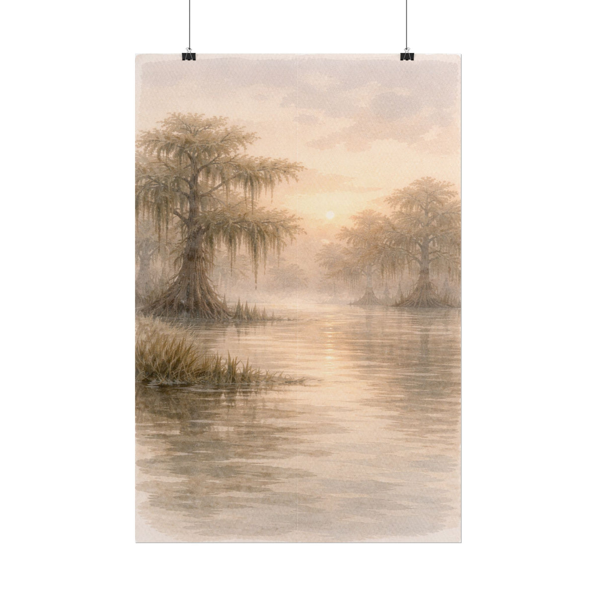 Misty Cypress Swamp Rolled Poster