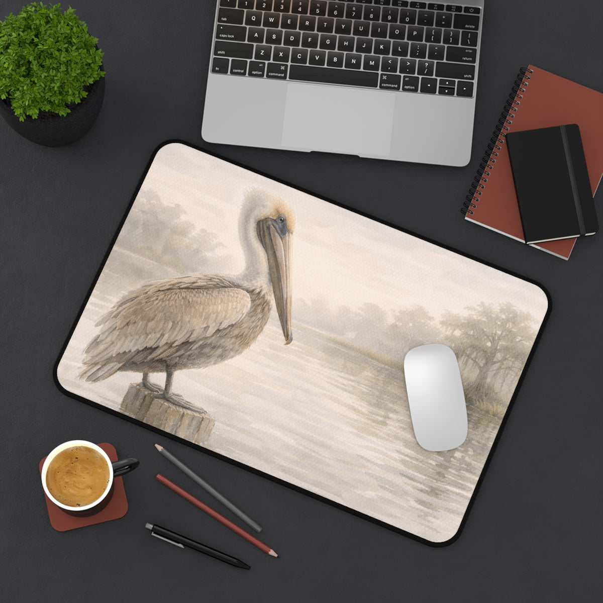 Pelican Morning Desk Mat – Calming Coastal Mouse Pad