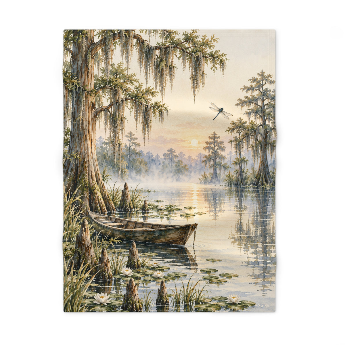 Louisiana Bayou Baby Blanket | 30" × 40" Cypress Tree Nursery Fleece Blanket