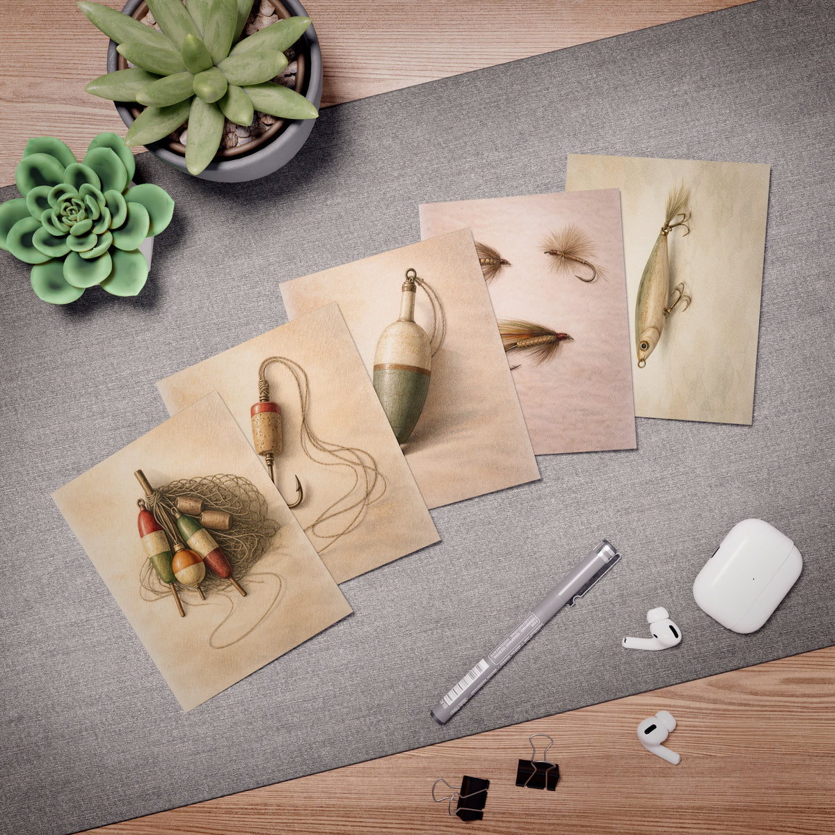 Fishing Lures Greeting Cards (5-Pack)