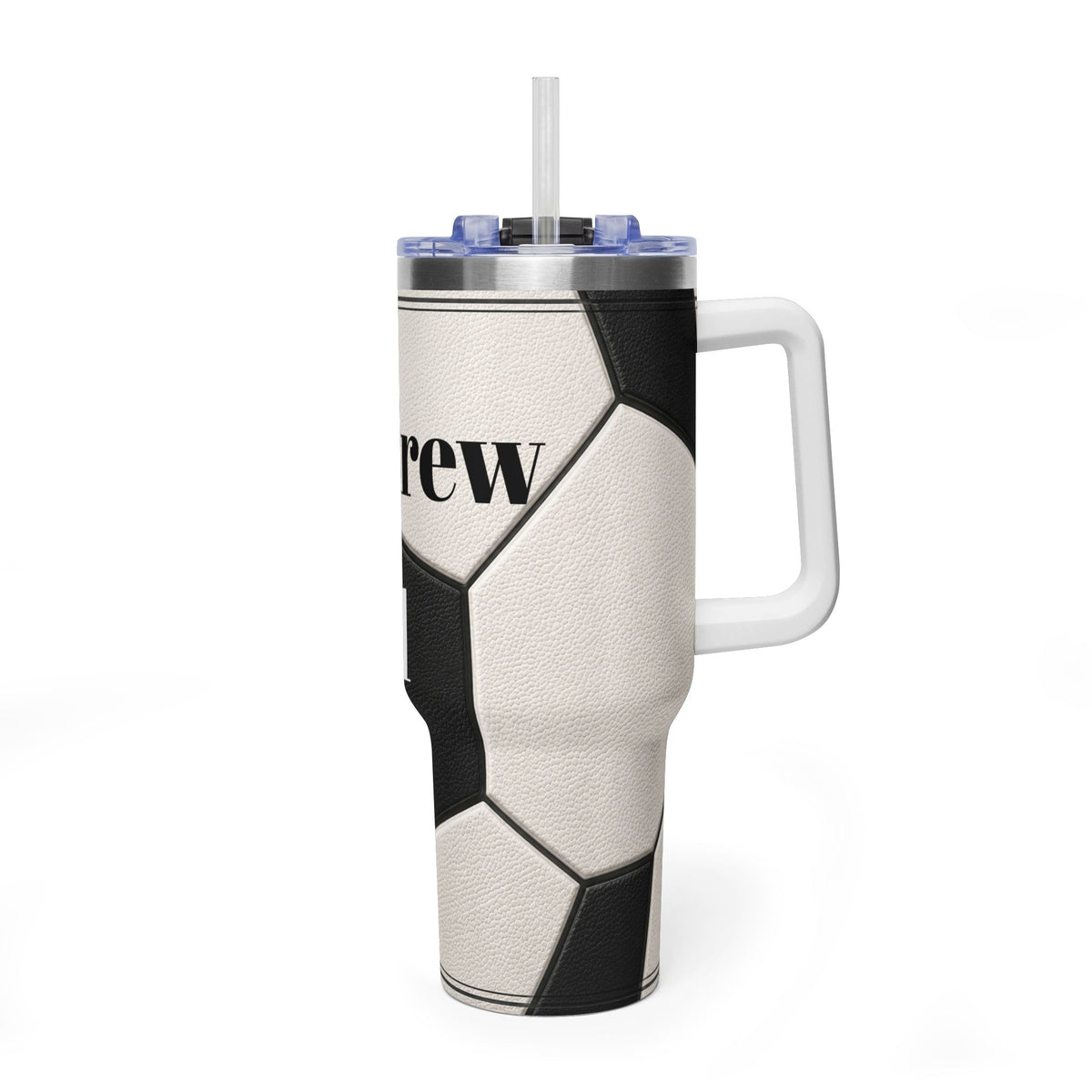 Personalized Soccer Tumbler – 40 oz Name &amp; Number Travel Cup