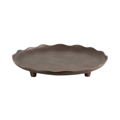 Alessia Decorative Footed Serving Tray | Antique Bronze
