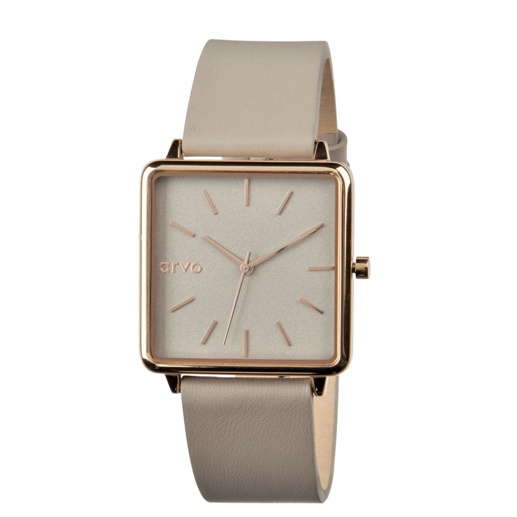 Arvo Time Squared Watch | Taupe &amp; Rose Gold