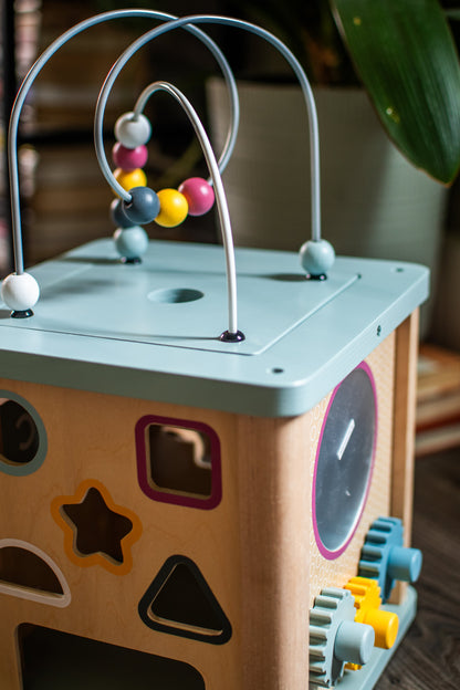 Wooden Activity Cube for Toddlers | Interactive Learning Toy