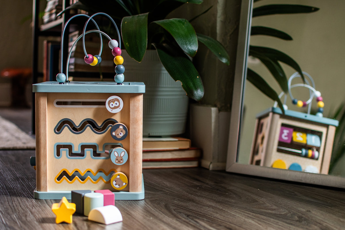 Wooden Activity Cube for Toddlers | Interactive Learning Toy