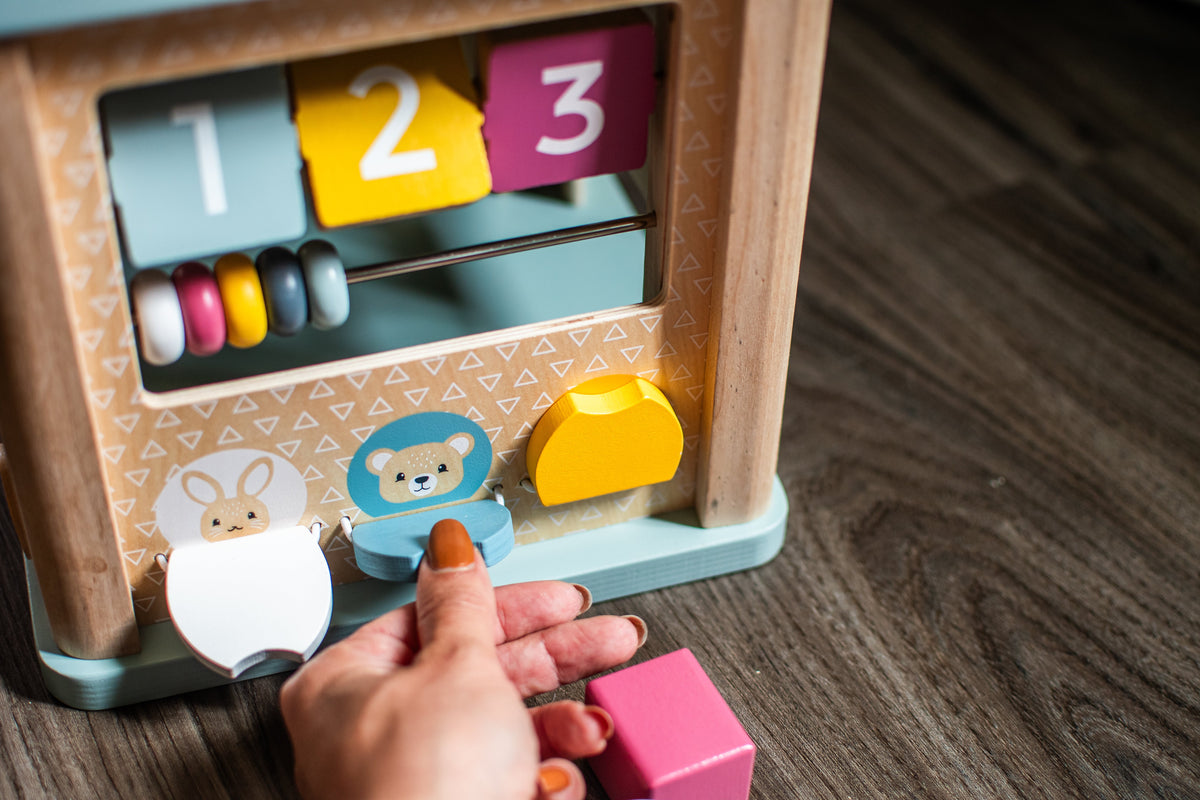 Wooden Activity Cube for Toddlers | Interactive Learning Toy