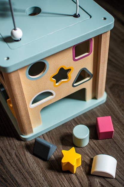 Wooden Activity Cube for Toddlers | Interactive Learning Toy