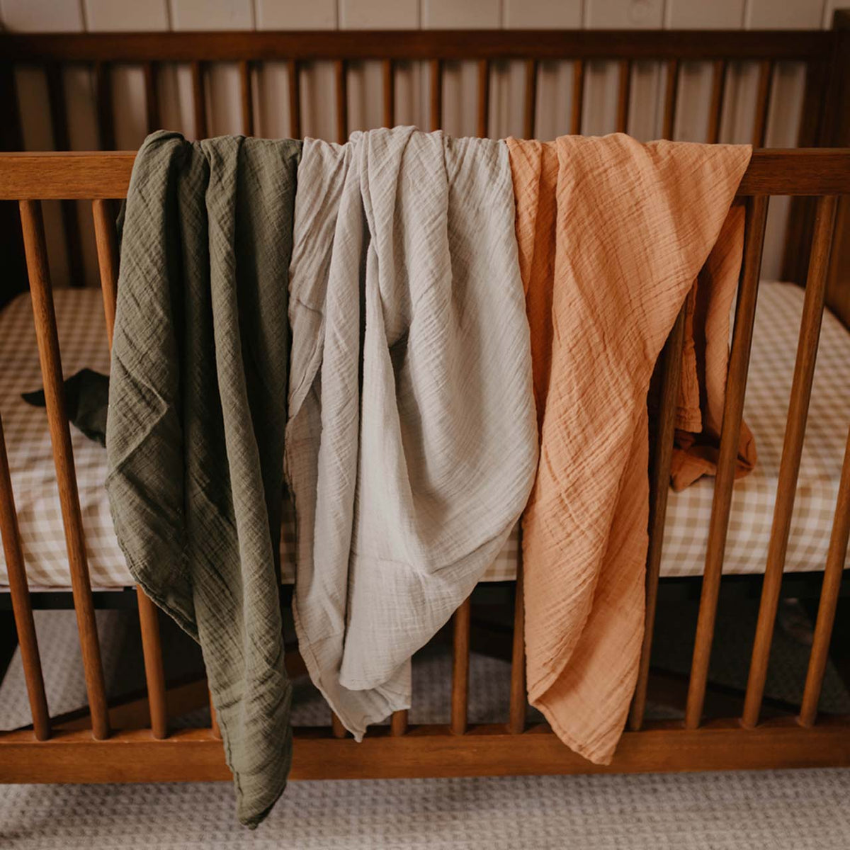 Estes Cotton Muslin Baby Swaddle Blankets – 3 Pack