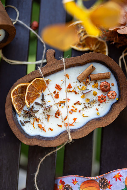 Pumpkin Dough Bowl Candle | Hand-Poured Fall Décor
