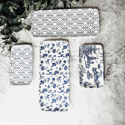 Blue &amp; White Chinoiserie Serving Tray Set | 4 Pieces