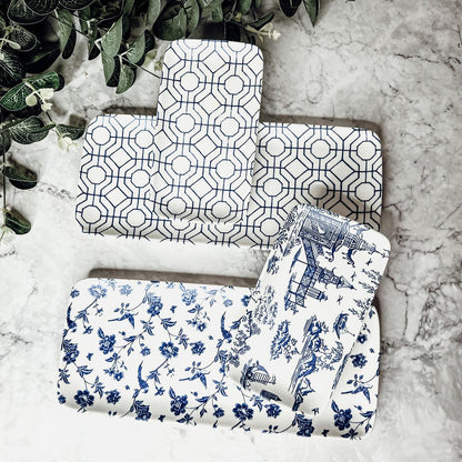 Blue &amp; White Chinoiserie Serving Tray Set | 4 Pieces