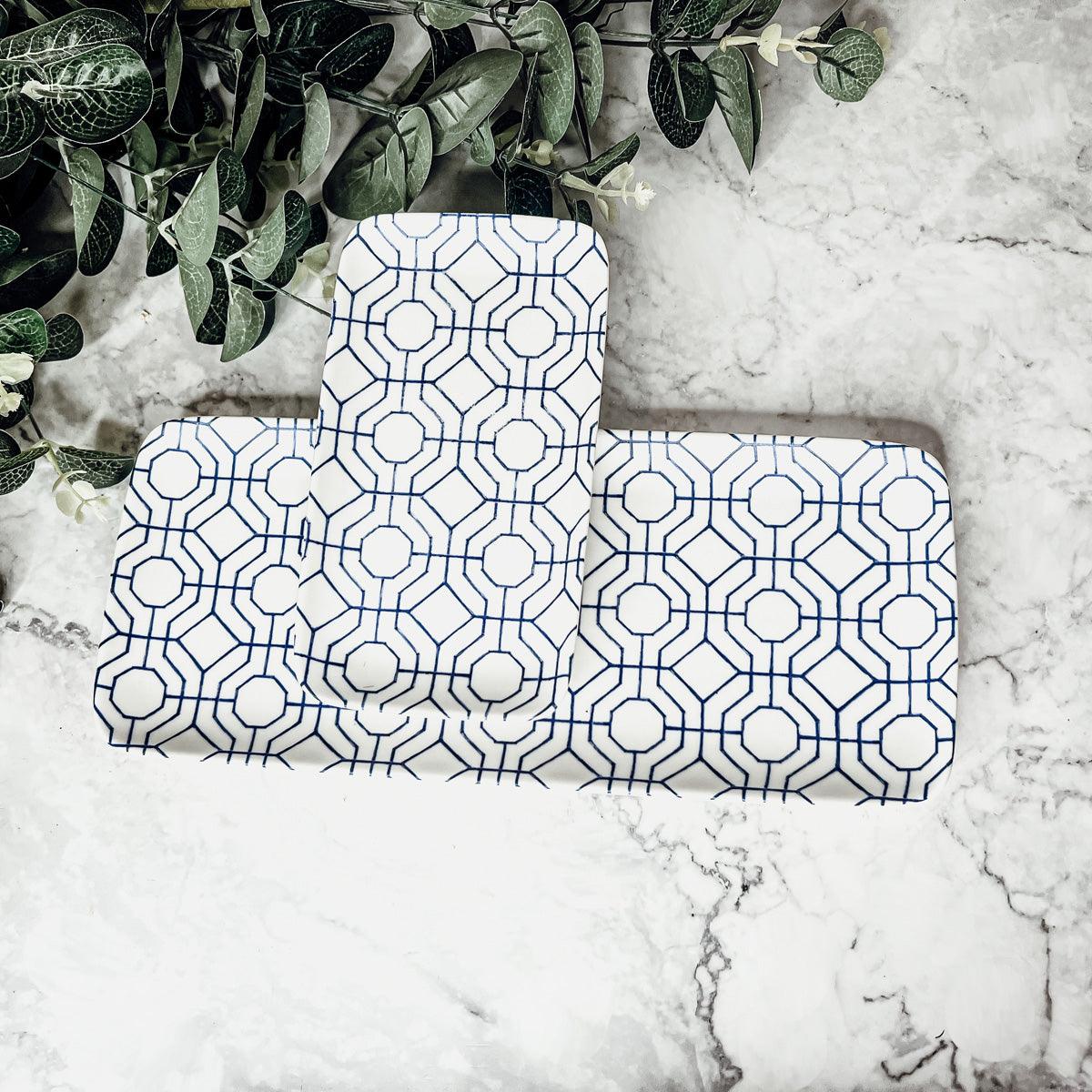 Blue &amp; White Chinoiserie Serving Tray Set | 4 Pieces