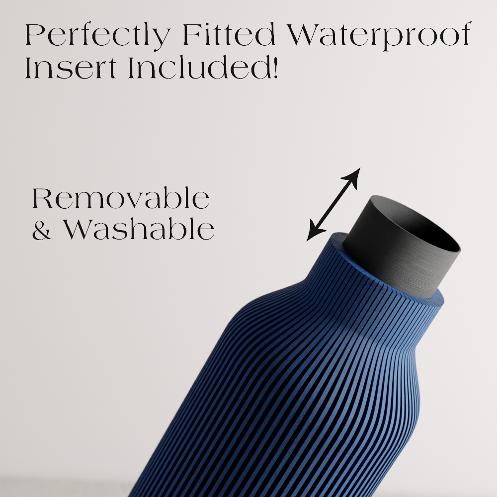 Modern Ribbed Decorative Vase | Sculptural Home Accent