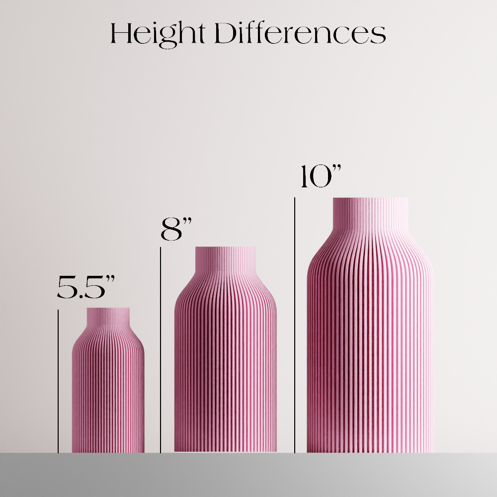 Modern Ribbed Decorative Vase | Sculptural Home Accent