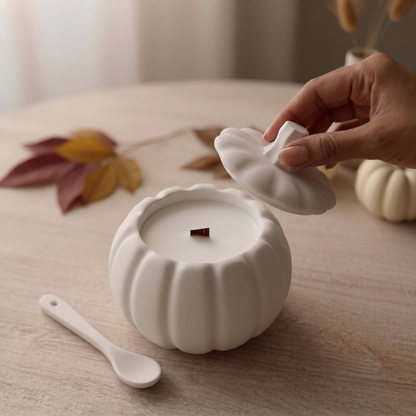 Sculptural Pumpkin Candle | Handmade Fall Décor