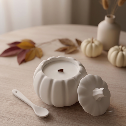 Sculptural Pumpkin Candle | Handmade Fall Décor