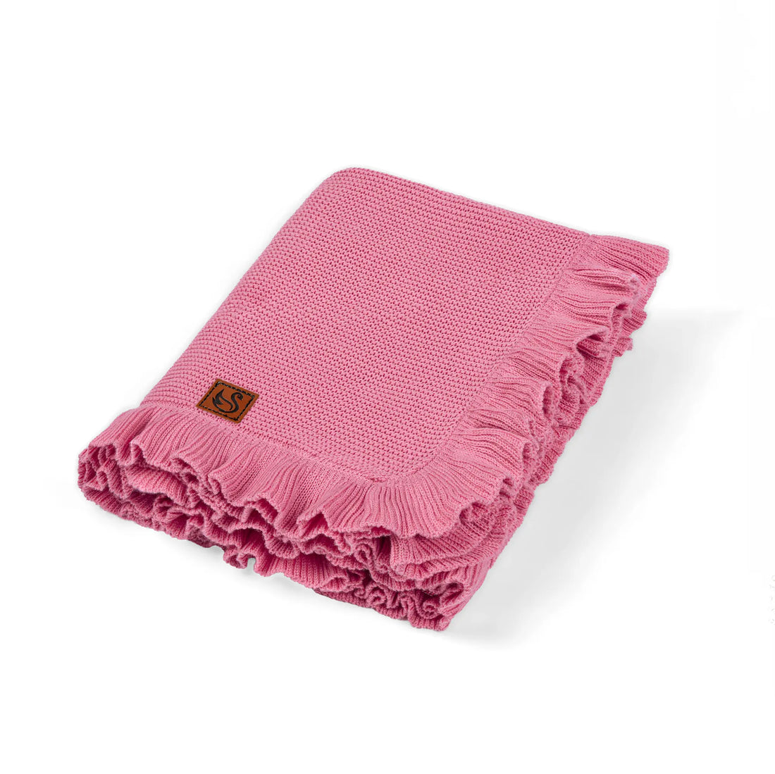 Heirloom Ruffled Edge Cotton Knit Baby Blanket