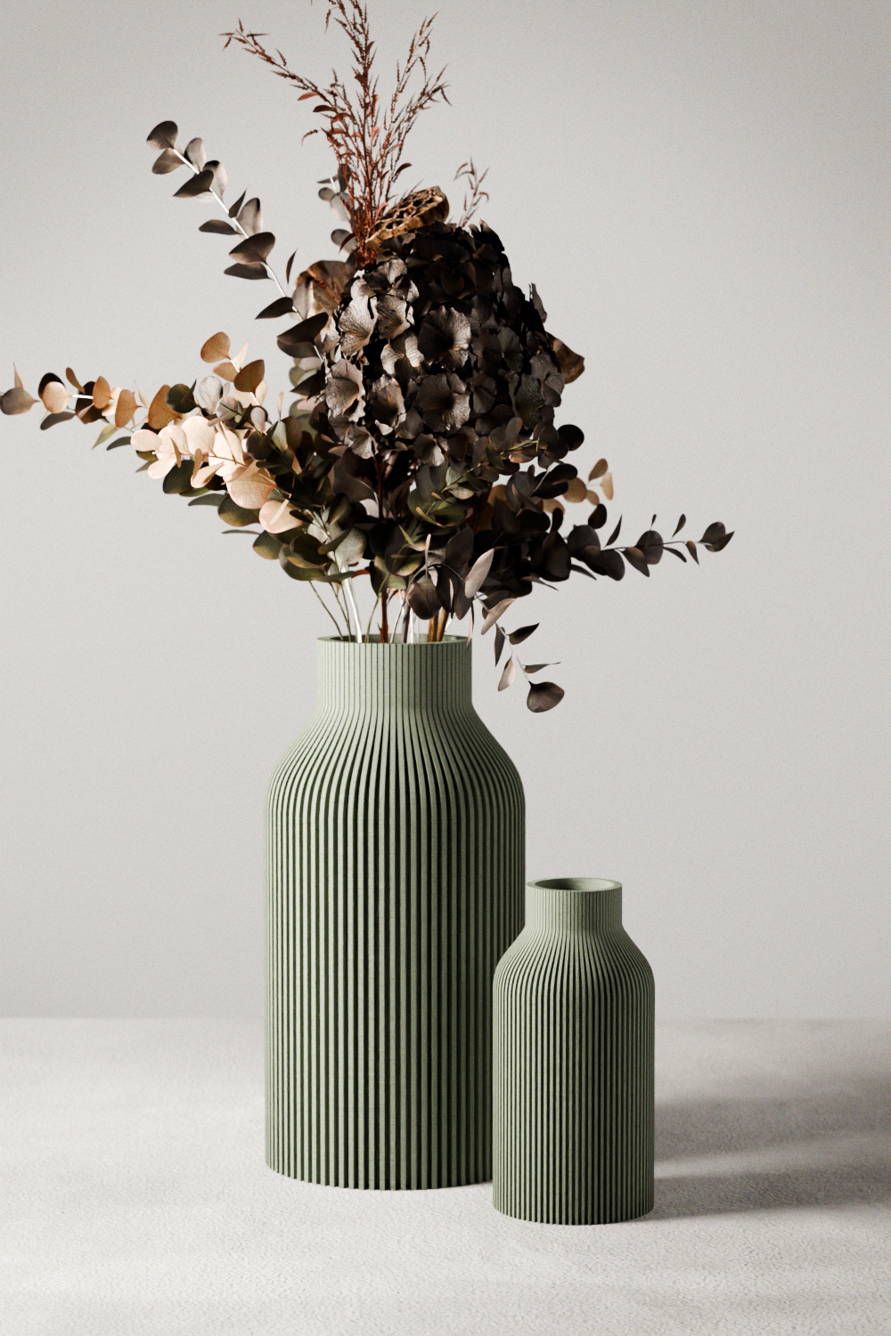 Modern Ribbed Decorative Vase | Sculptural Home Accent