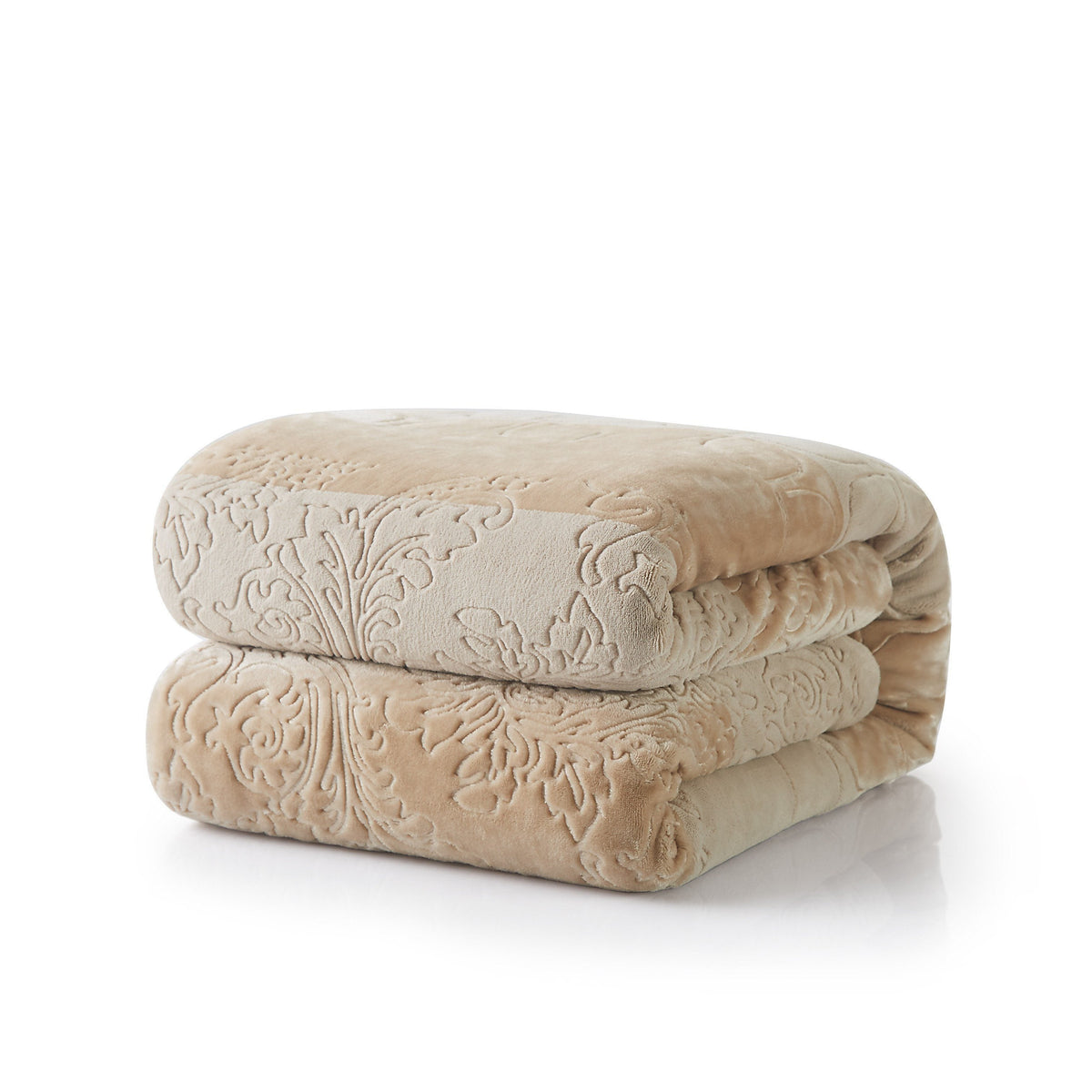Embossed Floral Sherpa Throw Blanket | Cozy Neutral Home Decor