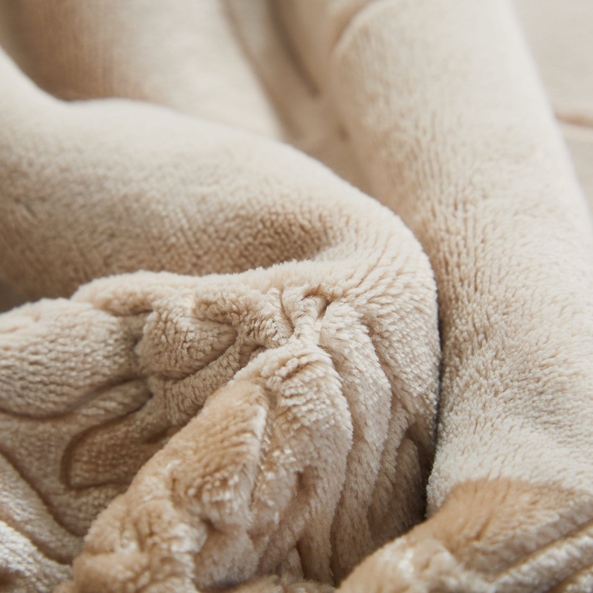Embossed Floral Sherpa Throw Blanket | Cozy Neutral Home Decor