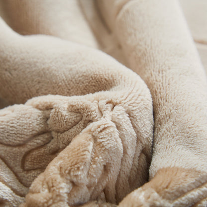 Embossed Floral Sherpa Throw Blanket | Cozy Neutral Home Decor