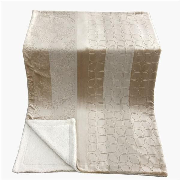 Embossed Floral Sherpa Throw Blanket | Cozy Neutral Home Decor