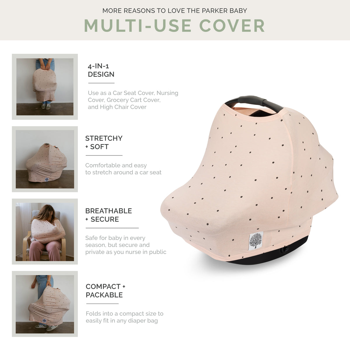 Rose Checkerboard Multi-Use Baby Cover | Parker Baby Co.