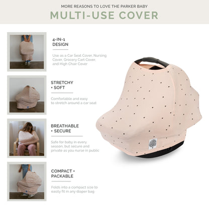 Rose Checkerboard Multi-Use Baby Cover | Parker Baby Co.