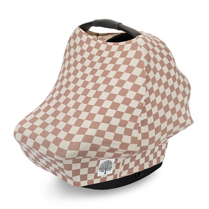 Rose Checkerboard Multi-Use Baby Cover | Parker Baby Co.