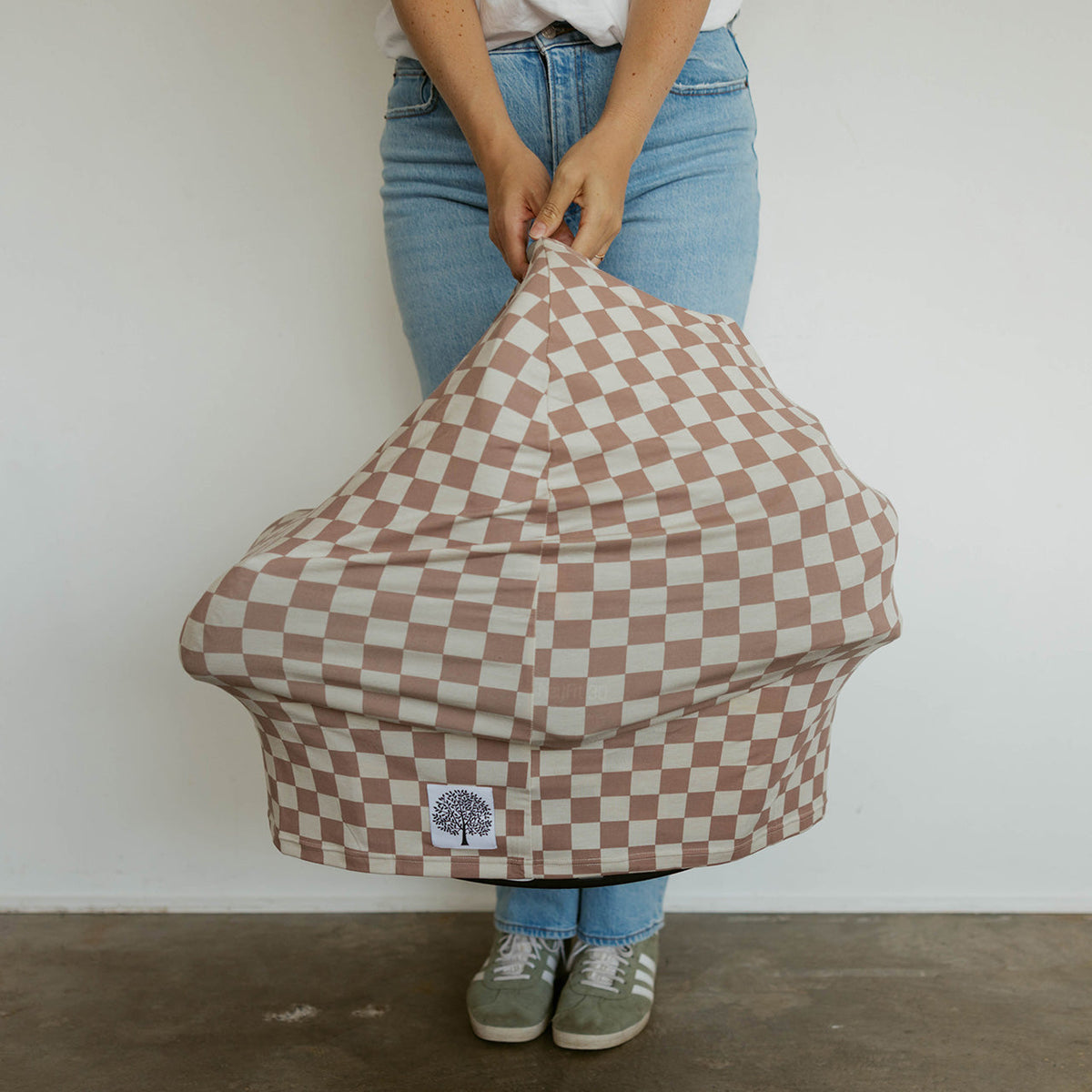 Rose Checkerboard Multi-Use Baby Cover | Parker Baby Co.